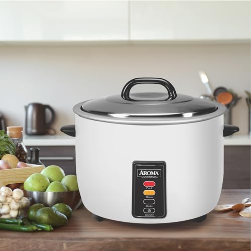 Aroma Housewares 60-Cup (Cooked) (30-Cup UNCOOKED) Commercial Rice Cooker (ARC-1033E),White - My Kitchen Products