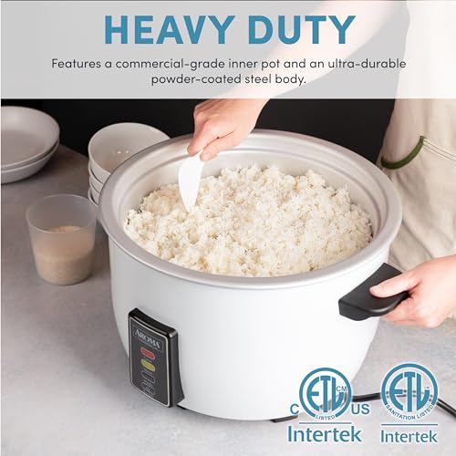 Aroma Housewares 60-Cup (Cooked) (30-Cup UNCOOKED) Commercial Rice Cooker (ARC-1033E),White - My Kitchen Products