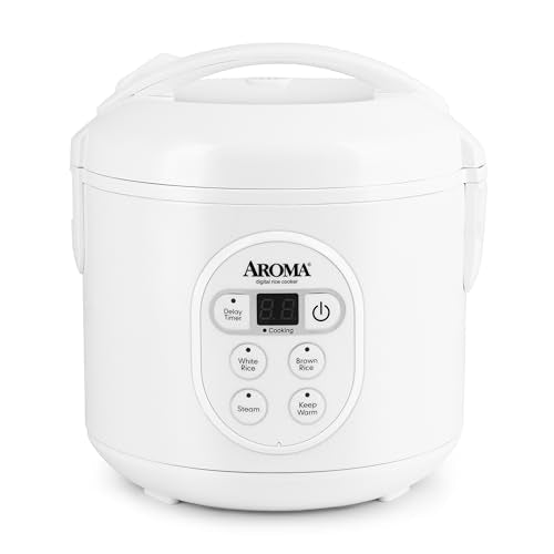 Aroma Housewares 8-Cup (Cooked) (4-Cup UNCOOKED) Digital Rice Cooker and Food Steamer (ARC-914D),White - My Kitchen Products