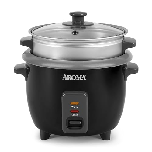 Aroma Housewares ARC-363-1NGB 3 Uncooked/6 Cups Cooked Rice Cooker, Steamer, Multicooker, 2-6 cups, Black - My Kitchen Products