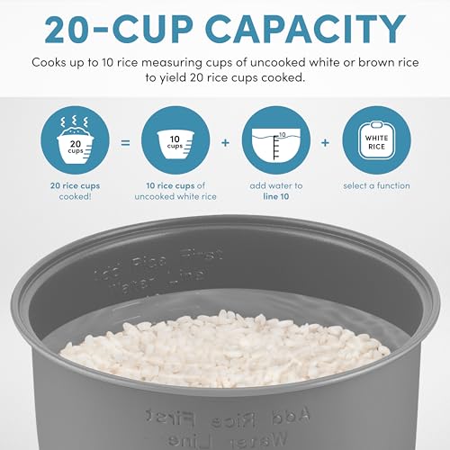 Aroma Housewares AROMA® Professional 20-Cup (Cooked) / 5Qt. Digital Rice Cooker, Steamer, and Slow Cooker Pot with 10 Smart Cooking Modes, Including Sauté-then-Simmer® - My Kitchen Products