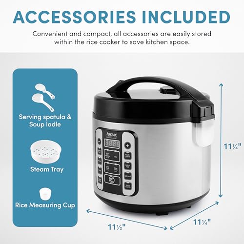 Aroma Housewares AROMA® Professional 20-Cup (Cooked) / 5Qt. Digital Rice Cooker, Steamer, and Slow Cooker Pot with 10 Smart Cooking Modes, Including Sauté-then-Simmer® - My Kitchen Products