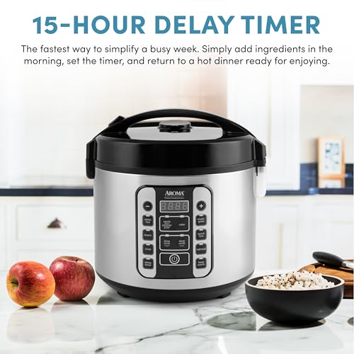 Aroma Housewares AROMA® Professional 20-Cup (Cooked) / 5Qt. Digital Rice Cooker, Steamer, and Slow Cooker Pot with 10 Smart Cooking Modes, Including Sauté-then-Simmer® - My Kitchen Products