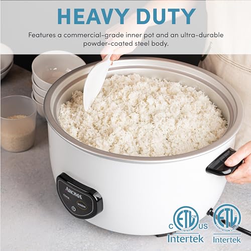 Aroma Housewares Commercial 60-Cup (Cooked) / 14Qt. Rice & Grain Cooker (ARC-1430E), White - My Kitchen Products