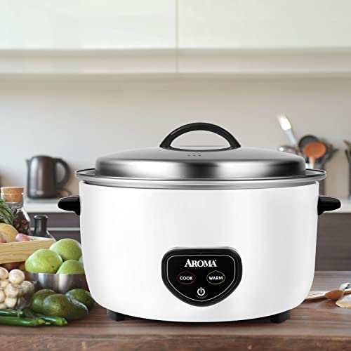 Aroma Housewares Commercial 60-Cup (Cooked) / 14Qt. Rice & Grain Cooker (ARC-1430E), White - My Kitchen Products