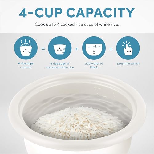 AROMA® Mini Rice Cooker, 2-Cup (Uncooked) / 4-Cup (Cooked), Grain Cooker, Soup Maker, Oatmeal Cooker, Auto Keep Warm, 1 Qt, Light Green - My Kitchen Products