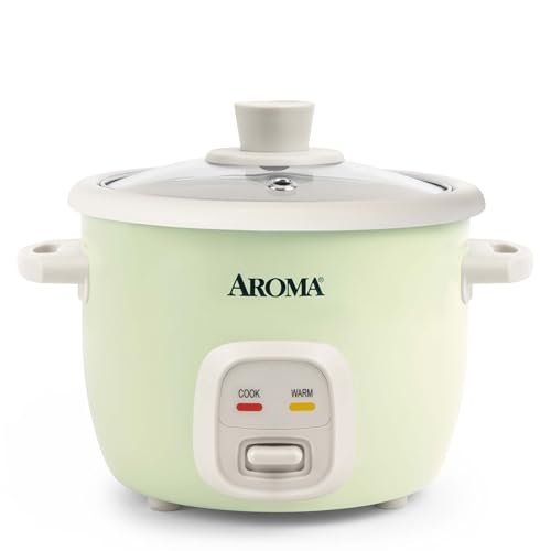 AROMA® Mini Rice Cooker, 2-Cup (Uncooked) / 4-Cup (Cooked), Grain Cooker, Soup Maker, Oatmeal Cooker, Auto Keep Warm, 1 Qt, Light Green - My Kitchen Products