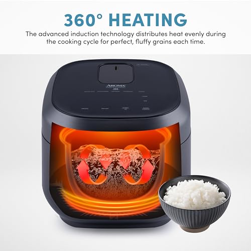 AROMA® Professional 6-Cups (UnCooked) / 3Qt. 360° Induction Rice Cooker & Multicooker (ARC-7606GR) - My Kitchen Products