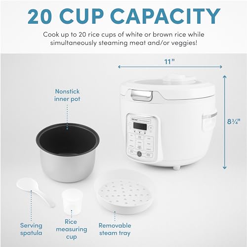 AROMA® Professional Digital Rice Cooker, 10-Cup (Uncooked) / 20-Cup (Cooked), Slow Cooker, Multicooker, Steamer, Oatmeal Cooker, Auto Keep Warm, Sauté-then-Simmer®, 4 Qt, White, ARC-1230W - My Kitchen Products