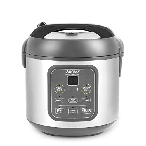 AROMA Professional Digital Rice Cooker, Multicooker, 4-Cup (Uncooked) / 8-Cup (Cooked), Steamer, Slow Cooker, Grain Cooker, 2Qt, Stainless Steel Exterior, ARC-994SG - My Kitchen Products