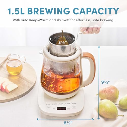 AROMA® Professional Infusion Glass Electric Tea Kettle with Temperature Control and 10 Preset Modes (6 Cups, 1.5 Liters) - My Kitchen Products