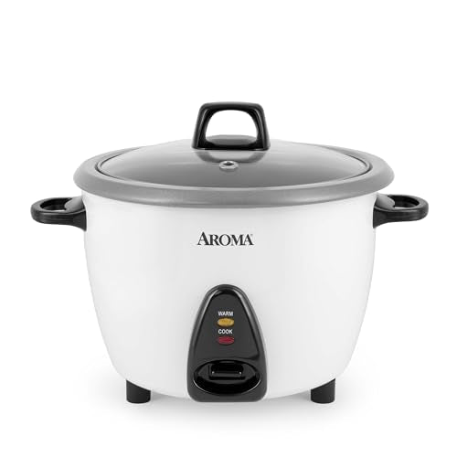 AROMA Rice Cooker, 10-Cup (Uncooked) / 20-Cup (Cooked), Steamer, Auto Keep Warm, Soup Maker, Oatmeal Cooker, Large Rice Cooker, 5 Qt, White, ARC-360-NGP - My Kitchen Products