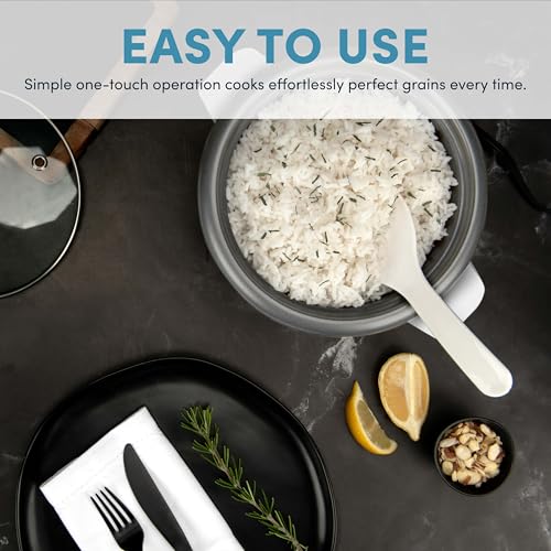 AROMA® Rice Cooker, 3-Cup (Uncooked) / 6-Cup (Cooked), Small Rice Cooker, Oatmeal Cooker, Soup Maker, Auto Keep Warm, 1.5 Qt, White, ARC-363NG - My Kitchen Products