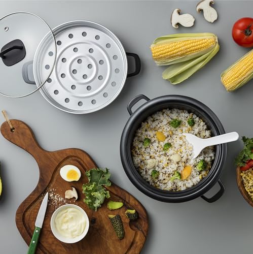 AROMA® Rice Cooker, 3-Cup (Uncooked) / 6-Cup (Cooked), Steamer, Small Rice Cooker, Oatmeal Cooker, Soup Maker, Auto Keep Warm, 1.5 Qt, White, ARC-743-1NG - My Kitchen Products