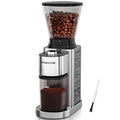 Aromaster Conical Coffee Bean Grinder with 48 Gind Settings,Burr Coffee Grinder for Home Use,Stainless Steel,40 Seconds Adjustable Timer,Anti-static,Easy to Clean with Brush,Classic Silver - My Kitchen Products