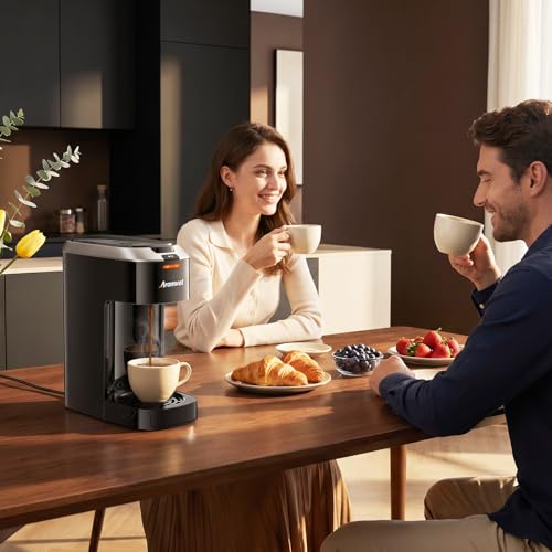 Aromvel Single Serve Coffee Maker for K Cup Pods, One Button Coffee Maker, 6-14oz Brew Sizes, Fits Travel Mug, Compact for Small Kitchen, Office, Dorm, RV, Silver - My Kitchen Products