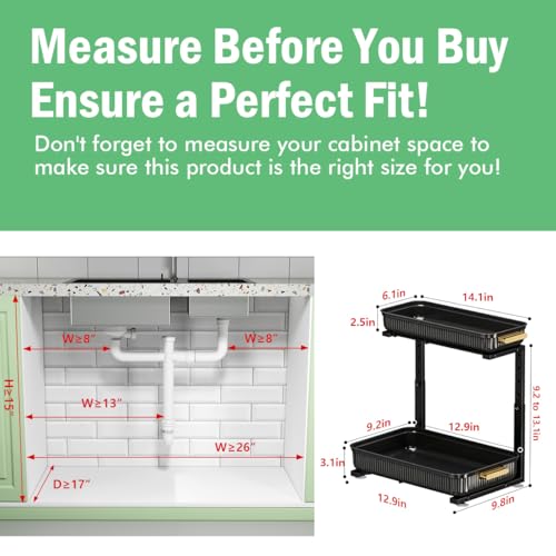 ARSTPEOE Under Sink Organizer - 2 Packs Multi-Purpose Pull-Out Storage Organizers, Slide out Pull out Cabinet Organizer Shelf, Storage for Kitchen Bathroom - My Kitchen Products