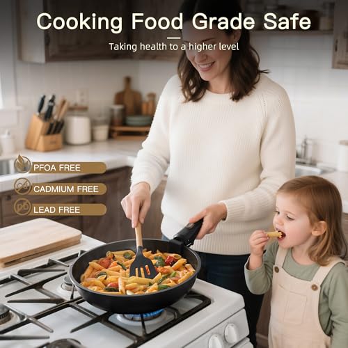 Astercook 21 Pcs Pots and Pans Set Non Stick, Ceramic Cookware Set Detachable Handle, RV Kitchen Cooking Set Removable Handles, Oven Safe, Induction Ready, Stackable, Black, Fathers Day Gift for Men - My Kitchen Products