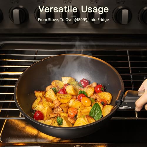 Astercook 21 Pcs Pots and Pans Set Non Stick, Ceramic Cookware Set Detachable Handle, RV Kitchen Cooking Set Removable Handles, Oven Safe, Induction Ready, Stackable, Black, Fathers Day Gift for Men - My Kitchen Products