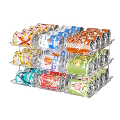 Attelite Can Organizer for Pantry, 3 Sets 3 Tiers Can Storage Organizer Pantry,Soda Can Organizer for Fridge 36 Cans Rack