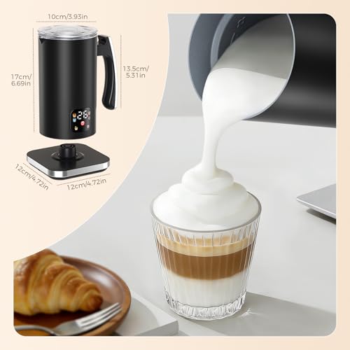 Automatic Milk Frother 6-in-1, Electric Milk Frother and Steamer 420ml, Milk Steamer and Frother for Latte, Coffee Frother Machine, Warm and Hot Chocolate Maker, Cold Foam Maker, Cappuccinos - My Kitchen Products
