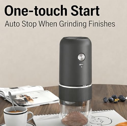 Automatic Spice Grinder Rechargeable Salt Mill Pepper Grinder Electric Coffee Grinder Adjustable Coarseness Removable Design Kitchen Tool (Grinder Z Black) - My Kitchen Products