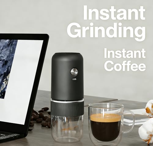 Automatic Spice Grinder Rechargeable Salt Mill Pepper Grinder Electric Coffee Grinder Adjustable Coarseness Removable Design Kitchen Tool (Grinder Z Black) - My Kitchen Products