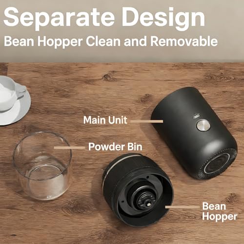Automatic Spice Grinder Rechargeable Salt Mill Pepper Grinder Electric Coffee Grinder Adjustable Coarseness Removable Design Kitchen Tool (Grinder Z Black) - My Kitchen Products