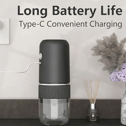 Automatic Spice Grinder Rechargeable Salt Mill Pepper Grinder Electric Coffee Grinder Adjustable Coarseness Removable Design Kitchen Tool (Grinder Z Black) - My Kitchen Products