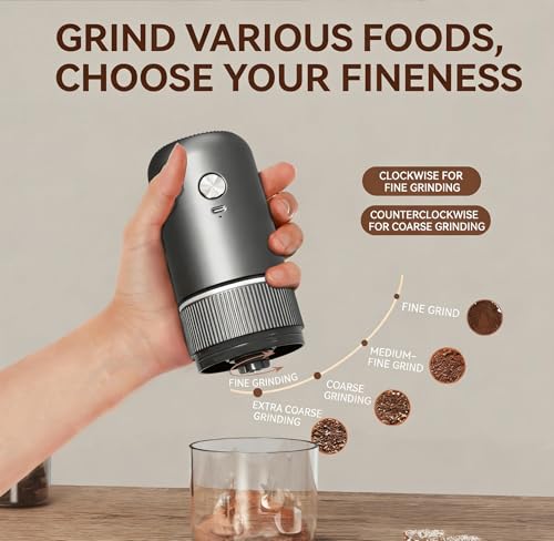 Automatic Spice Grinder Rechargeable Salt Mill Pepper Grinder Electric Coffee Grinder Adjustable Coarseness Removable Design Kitchen Tool (Grinder Z Black) - My Kitchen Products