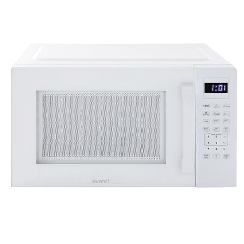Avanti Microwave Oven 1000-Watts Countertop Compact with 9 Pre-Set Cooking Settings, Speed Defrost & By Weight, Electronic Control Panel and Glass Turntable, 1.5-Cu.Ft., White - My Kitchen Products