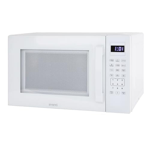 Avanti Microwave Oven 1000-Watts Countertop Compact with 9 Pre-Set Cooking Settings, Speed Defrost & By Weight, Electronic Control Panel and Glass Turntable, 1.5-Cu.Ft., White - My Kitchen Products