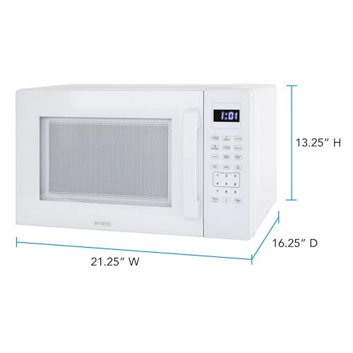 Avanti Microwave Oven 1000-Watts Countertop Compact with 9 Pre-Set Cooking Settings, Speed Defrost & By Weight, Electronic Control Panel and Glass Turntable, 1.5-Cu.Ft., White - My Kitchen Products