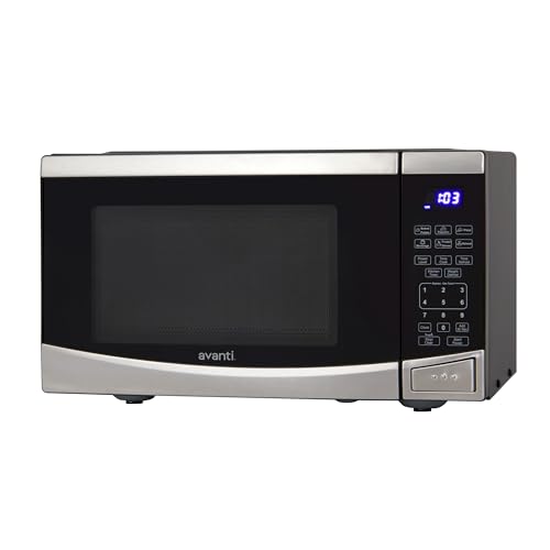 Avanti Microwave Oven 900-Watts Compact with 10 Power Levels and 6 Pre Cooking Settings, Speed Defrost, Electronic Control Panel and Glass Turntable, 0.9-Cu.Ft., Stainless Steel - My Kitchen Products
