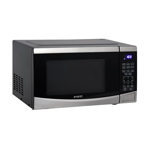 Avanti Microwave Oven 900-Watts Compact with 10 Power Levels and 6 Pre Cooking Settings, Speed Defrost, Electronic Control Panel and Glass Turntable, 0.9-Cu.Ft., Stainless Steel - My Kitchen Products
