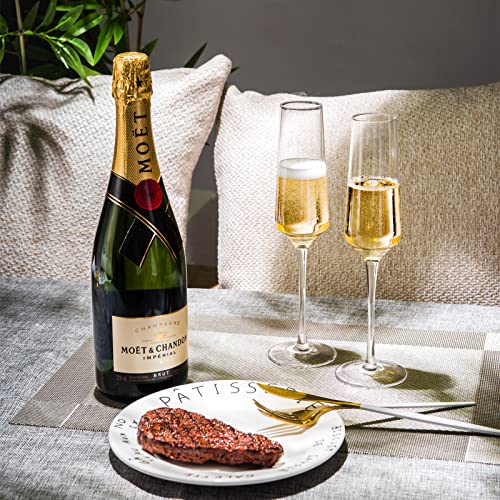 BACLIFE Champagne Flutes - Hand Blown Elegant Champagne Glasses Set of 6 - Unique Gift for Father's Day, Birthday, Wedding - Ideal for Wine Tasting, Daily Use - 7.5 oz, Clear - My Kitchen Products