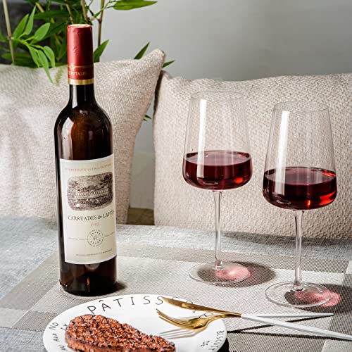 BACLIFE Hand Blown Red Wine Glasses Set of 4 – Premium Crystal Wine Glasses With Long Stem,19 oz – Unique Gift for Father's Day, Wedding, Birthday – Ideal for Restaurants,Home Bar - My Kitchen Products