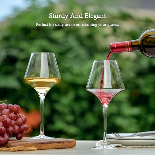 BACLIFE Red Wine Glasses Set of 4 – 20 oz Premium Crystal Wine Glass With Long Stem – Hand Blown Large Burgundy Wine Glasses for Wedding, Anniversary, Christmas - My Kitchen Products