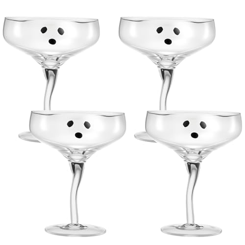 Baderke 4 Pcs Ghost Margarita Glasses 13 oz Halloween Ghost Wine Glasses Reusable Cocktail Drinking Cups for Halloween Holiday Party (Clear) - My Kitchen Products