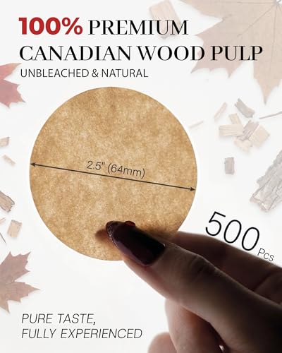 Bake Choice 500-Count Unbleached Coffee Filters - Round Disposable Coffee Filter Papers Compatible with Aeropress Coffee Makers for Brewing Tea and Coffee - My Kitchen Products