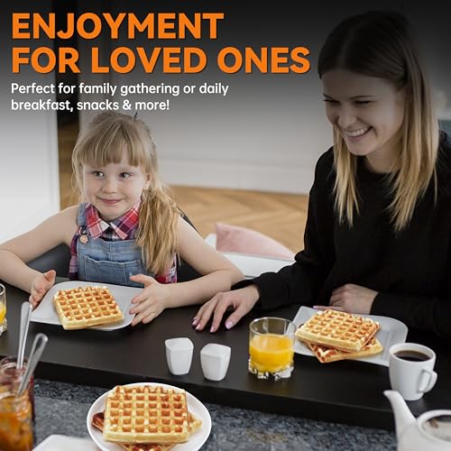 Baker’s Friend Belgian Waffle Maker, Square Waffle Iron, Waflera Electrica, Non Stick Cooking Plate, Classic & Multi Waffle Makers, 4-Slice, Aqua - My Kitchen Products