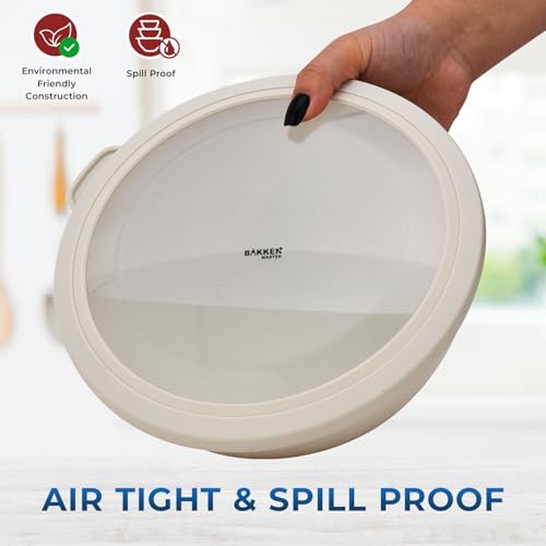 Bakken Master 12 Piece Plastic Nesting Bowls with Lids - Mixing Bowls Set includes 6 Prep Bowls and 6 Lids, BPA-Free, Reusable Meal Prep Containers, Microwave, Freezer & Dishwasher Safe, White Cream - My Kitchen Products