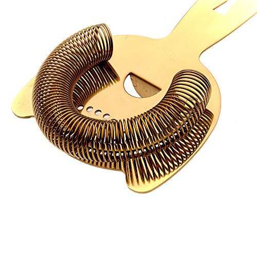 Barfly Heavy Duty Spring Bar Strainer, Gold Plated - My Kitchen Products