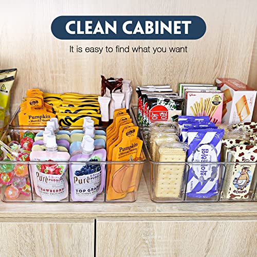 Batoto Pantry Organization and Storage Bins, Refrigerator Organizer Bins – Clear, Kitchen Organization and Storage with Dividers (2 Pack) - My Kitchen Products