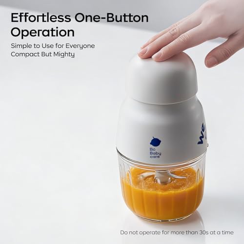 Bc Babycare Baby Food Maker-Glass Baby Puree blender for Fruit, Vegatable & Meat,Mini Food Processor for Potatoes, Grapes & Strawberries,White,10oz - My Kitchen Products
