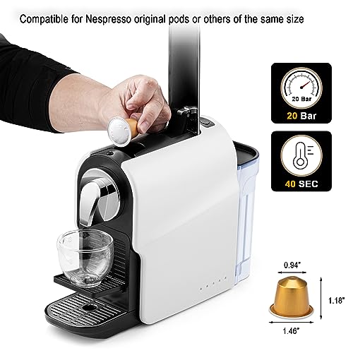 beanglass Espresso Pod Machine for Home, Capsule Coffee Maker for NS Original Pods, 20 Bar High Pressure Pump, 22oz Removable Water Tank, Adjustable Cup Tray, 1350W - My Kitchen Products