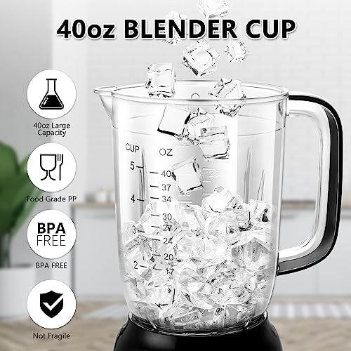 Bear Blender, 2025 New 700W Smoothie Countertop Blender with 40oz Cup for Shakes and Smoothies, 3-Speed for Crushing Ice, Puree and Frozen Fruit with Autonomous Clean - My Kitchen Products