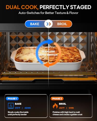 Beelicious 32QT Extra Large Air Fryer, 19-In-1 Air Fryer Toaster Oven Combo with Rotisserie and Dehydrator, Digital Convection Oven Countertop Airfryer Fit 13" Pizza, 6 Accessories, Stainless Steel - My Kitchen Products
