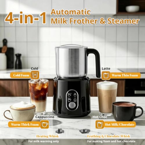 Beleeb Detachable Milk Frother and Steamer: Hands-Free Froth & Clean 11.8oz - My Kitchen Products