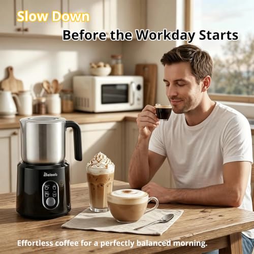 Beleeb Detachable Milk Frother and Steamer: Hands-Free Froth & Clean 11.8oz - My Kitchen Products